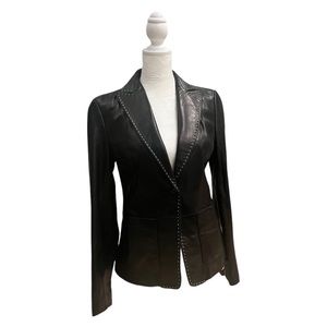Banana Republic lambskin leather blazer sz 4